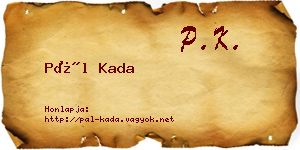 Pál Kada névjegykártya